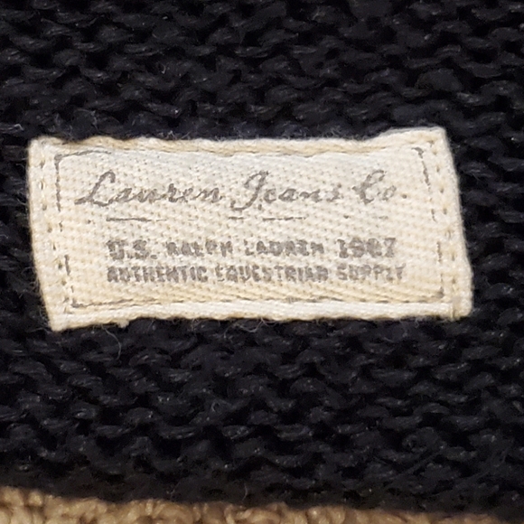 Women's Black White Striped Linen Cotton Lauren Jeans Company Sweater Size XS - Picture 8 of 8